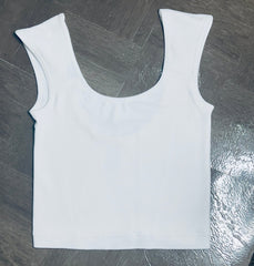 White Crop Tank Top - BeauTise’ Boutique