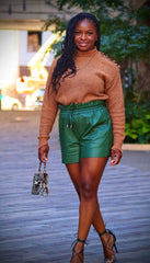 Jade Leather Shorts - BeauTise’ Boutique