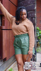 Jade Leather Shorts - BeauTise’ Boutique