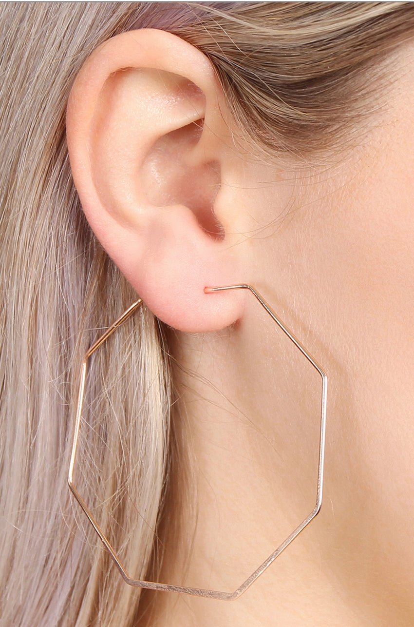 Octagon Brass Earrings - BeauTise’ Boutique