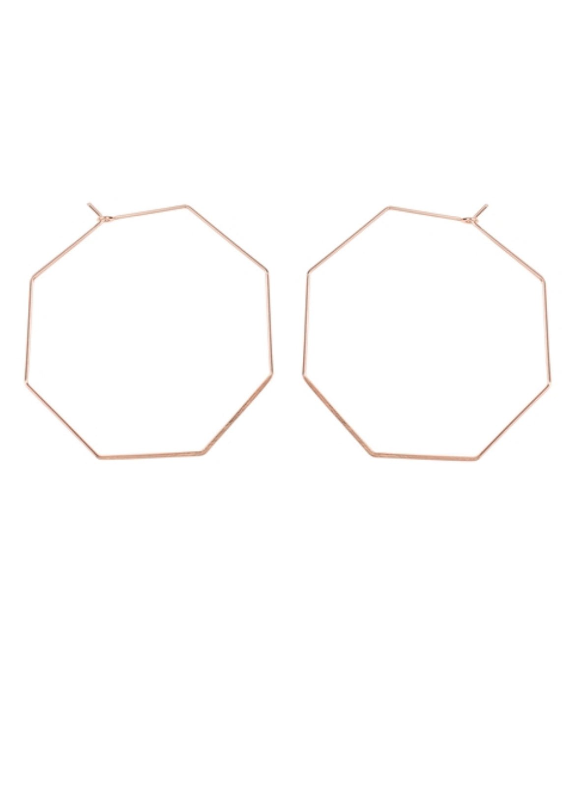 Octagon Brass Earrings - BeauTise’ Boutique