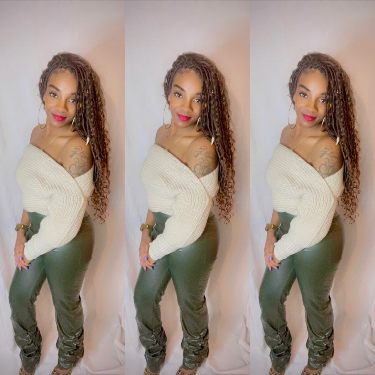 Stylish Ruched Leather Pants - BeauTise’ Boutique